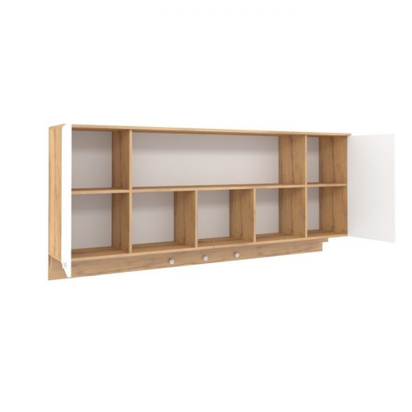 Шкаф навесной «Лойс 81», 2058 ? 316 ? 886 мм, цвет дуб золотистый / белый