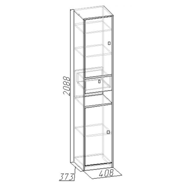 Шкаф «Комфорт 8», 408 ? 373 ? 2088 мм, цвет венге