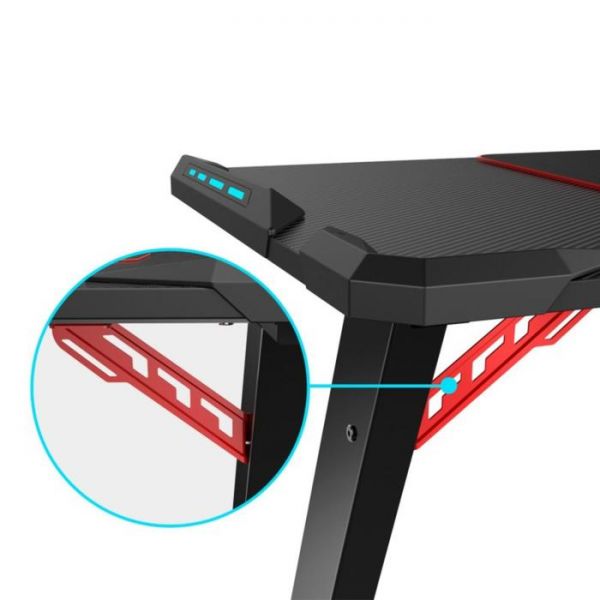 Стол игровой  Eureka Z60 c RGB подсветкой, чёрный