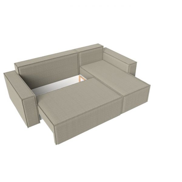 Угловой диван «Куба», механизм еврокнижка, рогожка, цвет бежевый