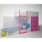 Кровать двухэтажная с комодом ДМ-К2-1-2, 2780 ? 1600 ? 844 мм, корпус белый, фасад фуксия