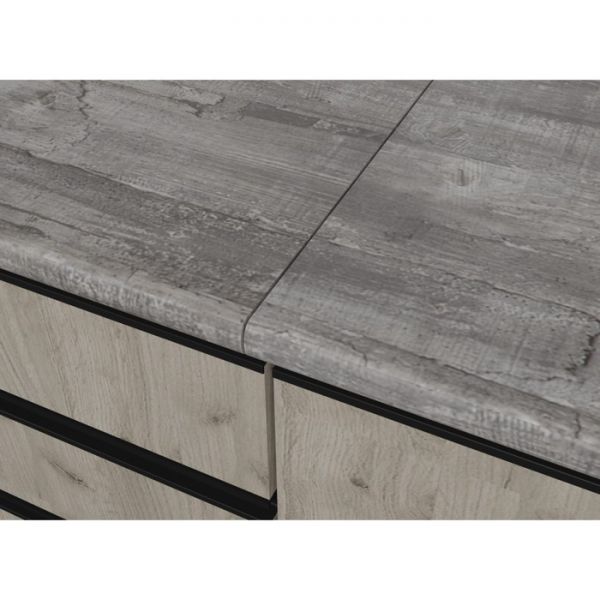 Кухонный гарнитур Паола люкс 3000х600 Белый/Кантри/Дуб грей, Дуб браун