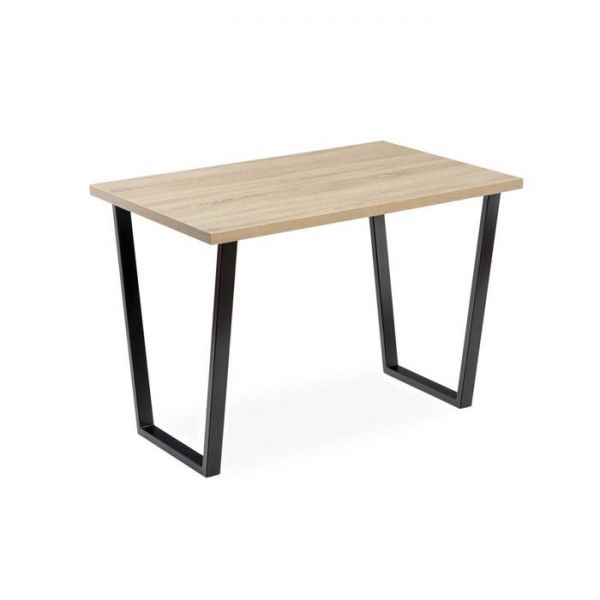 Стол АТЛАНТ-11 1300*800х750 Дуб Бардалино серый/Опора АТЛАНТ-Черный матовый