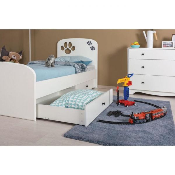 Кровать Томас с ящиками 11.26, 1938х872х995, Белый/Ясень ваниль