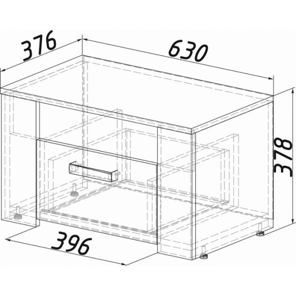 Тумба прикроватная Франк 630х378х378 крафт/метрополитан грей