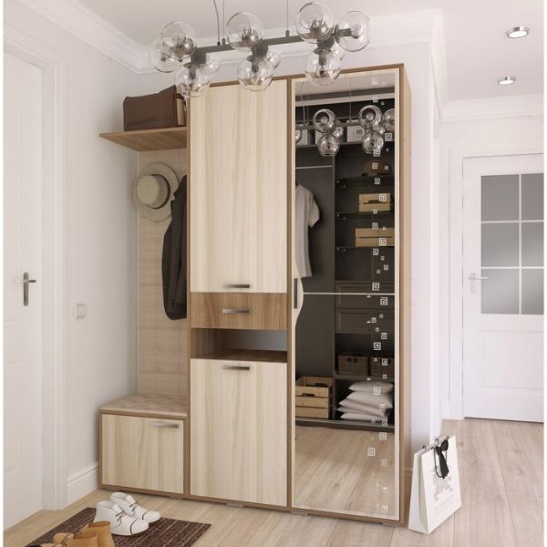 Шкаф многоцелевого назначения Ивушка-21 1546х426х2052 Ясень Шимо темный /Ясень Шимо светлый   464757