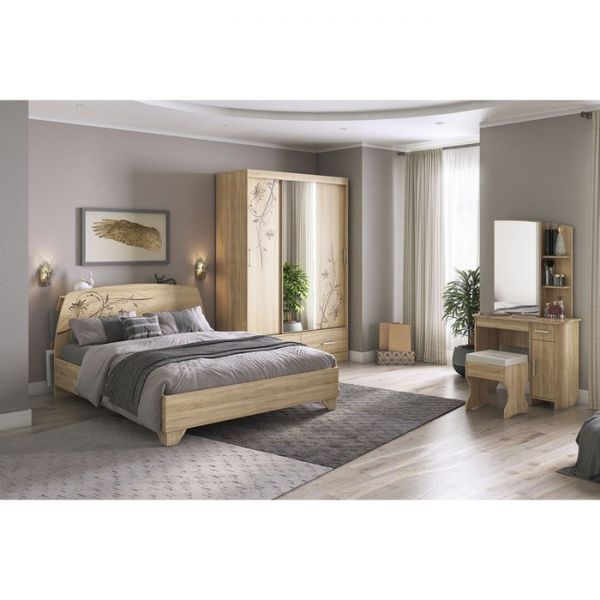 Спальный гарнитур Виктория-1 №2 (Комплект 4 предметов) дуб сонома