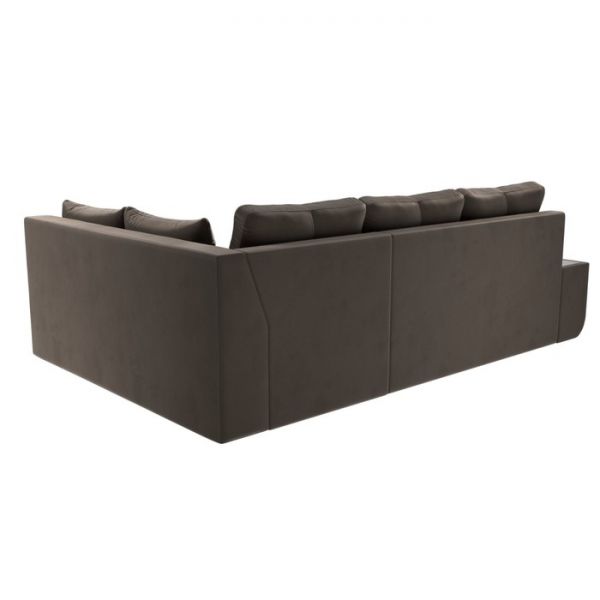 Угловой диван «Амадэус», правый угол, велюр, цвет бежевый