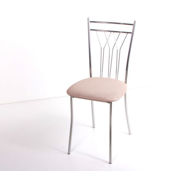 Стул на металлокаркасе Премьер СТ хром люкс/белый