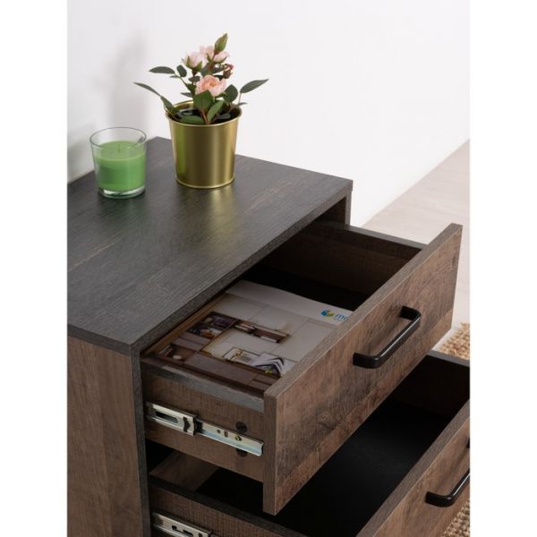 Тумба прикроватная Стронг 13.242, 520х338х456, Дуб гранж колониальный/Интра