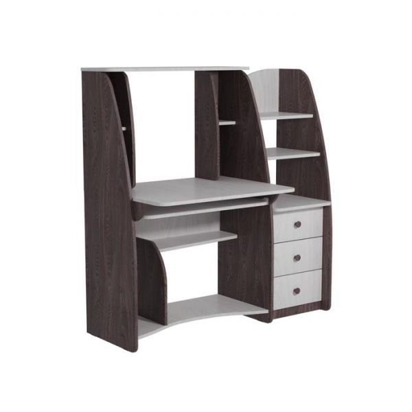 Стол компьютерный «СК 1», 1268 ? 650 ? 1322 мм, ЛДСП, ясень анкор тёмный / анкор светлый