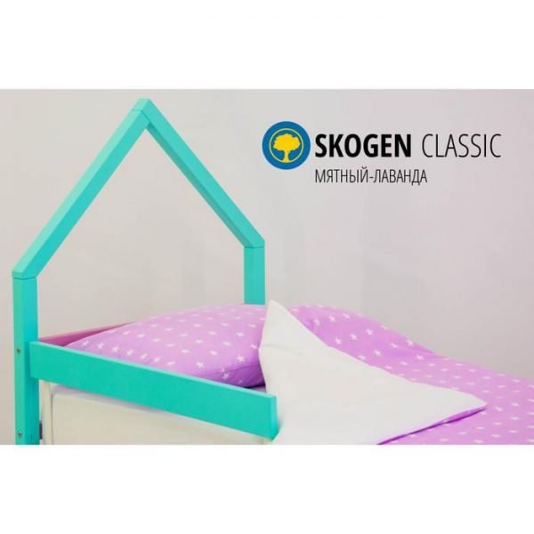 Детская кровать-домик мини "Svogen мятный-лаванда"