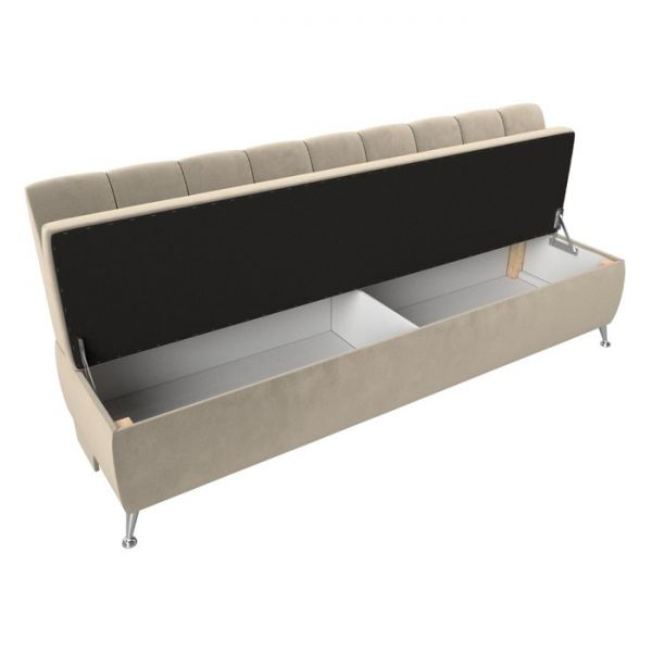 Кухонный прямой диван «Кантри», экокожа, цвет бежевый