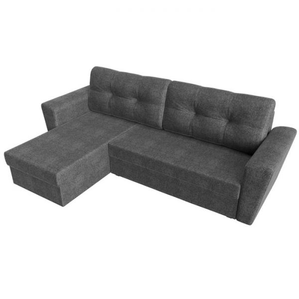 Угловой диван «Амстердам лайт», еврокнижка, правый угол, рогожка, цвет серый