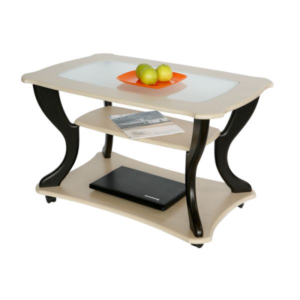 Стол журнальный «Маэстро», со стеклом сжс-02, 900 ? 600 ? 560 мм, цвет дуб белёный