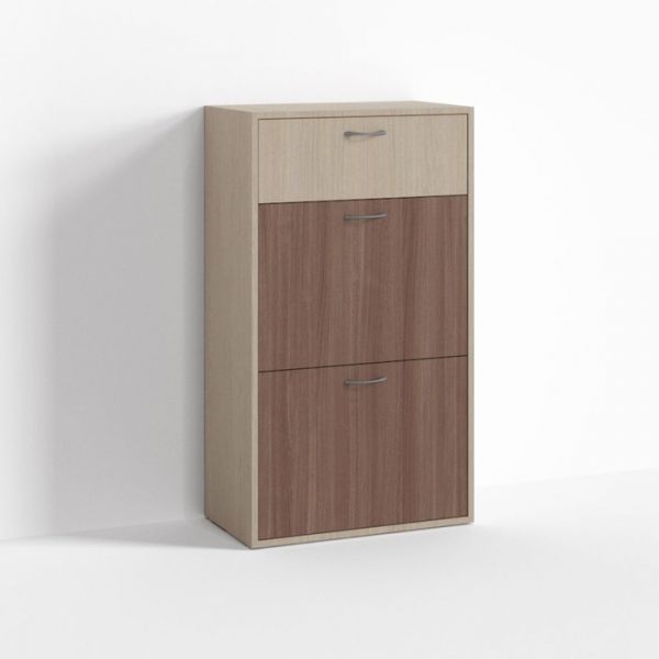 Тумба для обуви ПР-Т-1-7, 600х334х1050 мм, ясень шимо светлый, ясень шимо темный