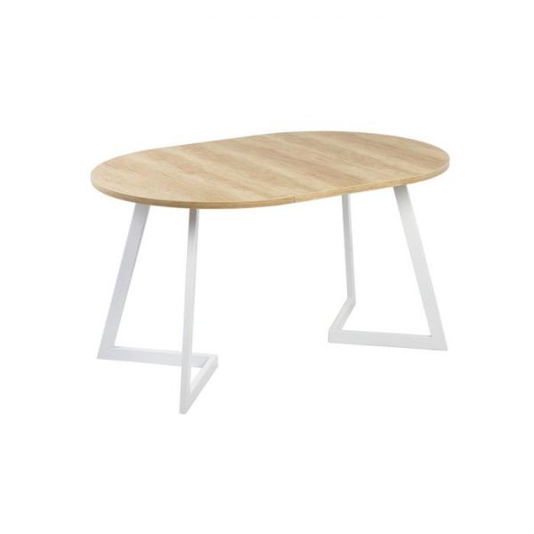 Стол РИМ D-1050/1500 Дуб Небраска/Опора РИМ Гаспар-К, белый глянец