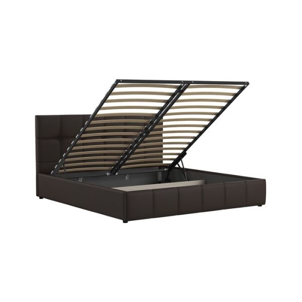 Кровать Хлоя, 1800х2000, ортопедическое осн+ПМ, Пегасо шоколад/Темно-коричневый