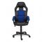 Кресло DRIVER экокожа/ткань черный/синий 36-6/10