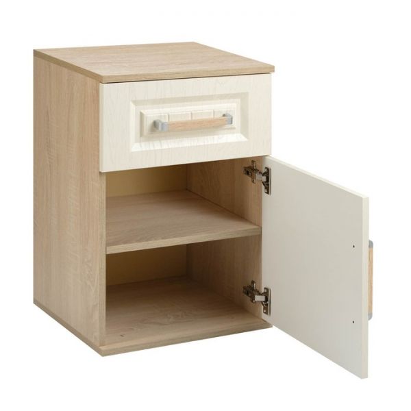 Тумба прикроватная Маркиза 402х378х631 сонома/крем-сатин