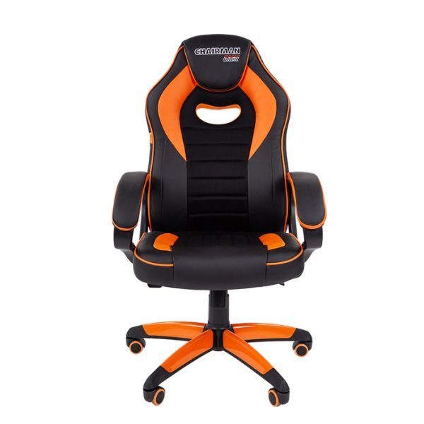 Кресло игровое "Chairman game 16", черный/оранжевый