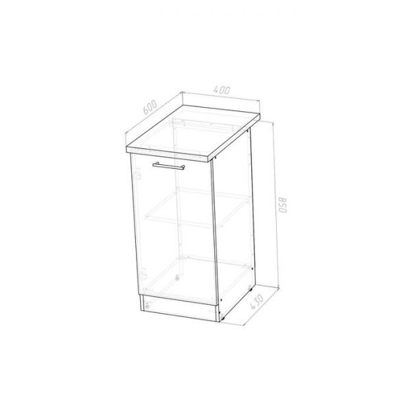 Шкаф напольный Сабрина 400х600х850 с 1 дверцей  венге/дуб сонома/дуглас темный