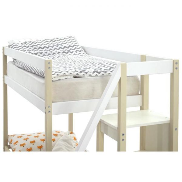 Детская двухъярусная кровать Бельмарко Svogen бежево-белый