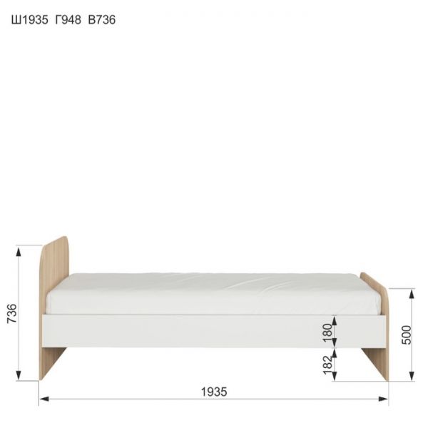 Кровать «Кот № 900.3», 1900 ? 900 мм, цвет туя светлая