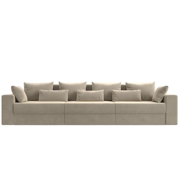 Диван прямой «Мэдисон Long», механизм еврокнижка, микровельвет, цвет чёрный