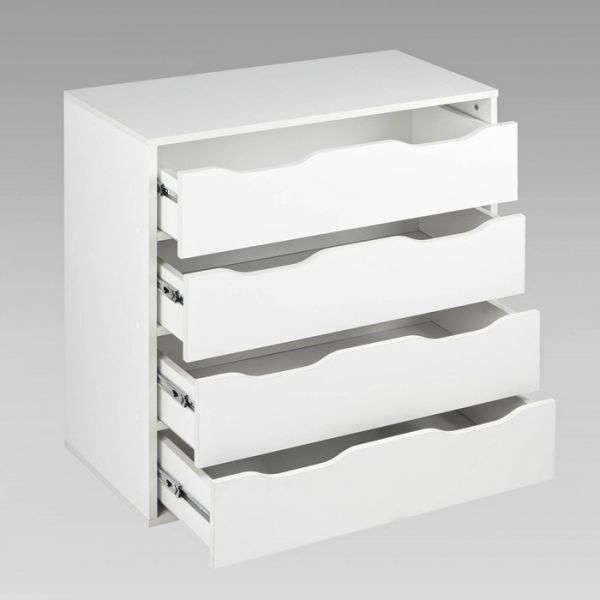 Комод 4 ящика Пифагор-1 2F (4Я)навесной/напольный 770х400х820 Белый матовый