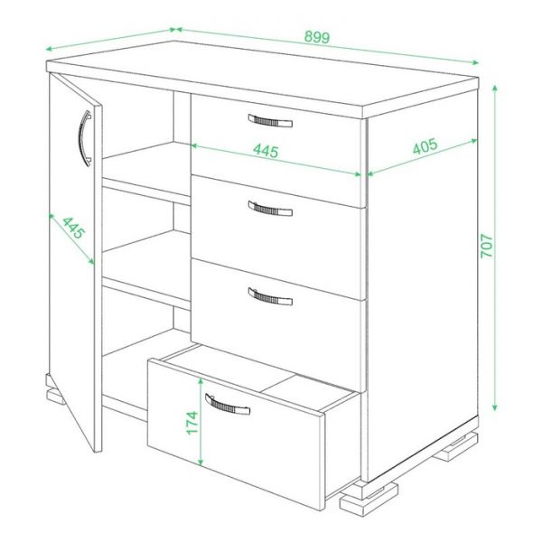 Тумба, 900 ? 430 ? 790 мм, цвет карамель