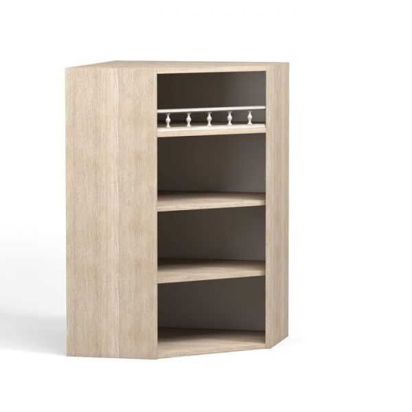 Шкаф навесной угловой с полкой Анжелика 600/600х300х920 Дуб молочный/Ясень