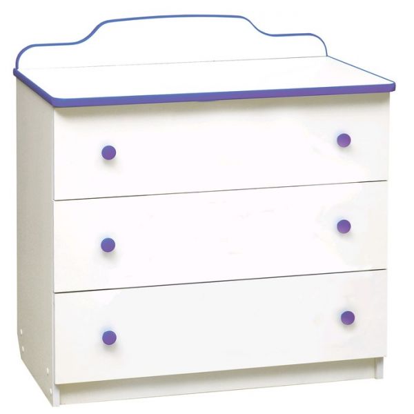 Комод с 3-мя ящиками, 810 ? 450 ? 850 мм, лдсп, цвет белый / кант и ручки красные