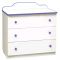 Комод с 3-мя ящиками, 810 ? 450 ? 850 мм, лдсп, цвет белый / кант и ручки красные