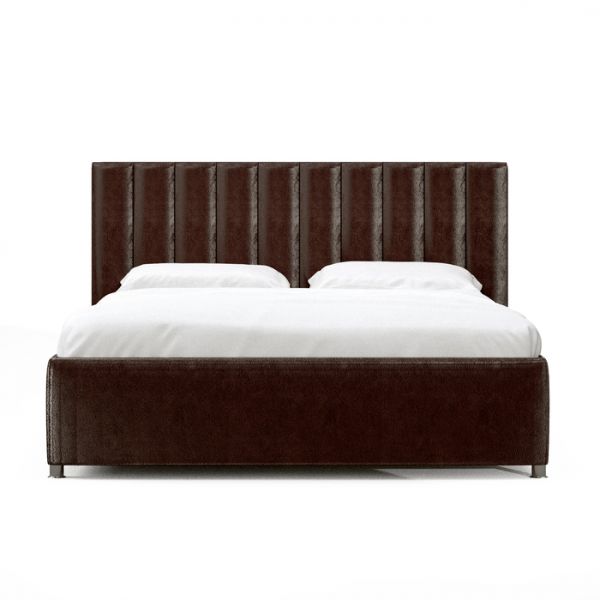 Кровать «Алькасар» с ПМ, 140 ? 200 см, ортопедическое основание, экокожа, цвет коричневый