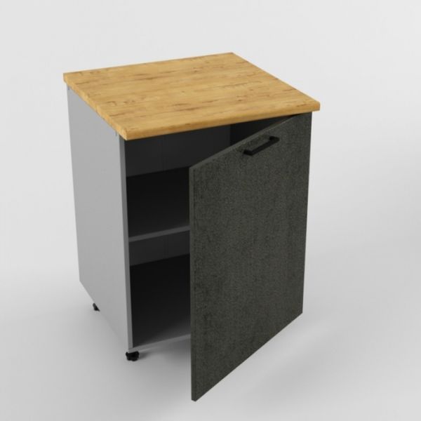 Шкаф напольный с дверью Лофт 600х600х850 Бетон темный