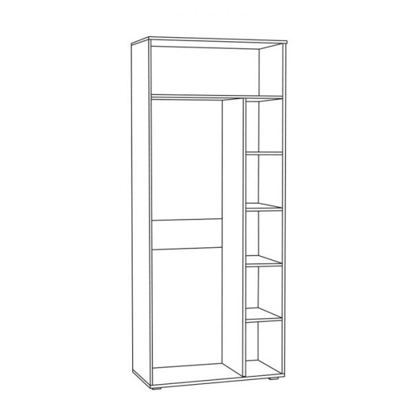 Шкаф для одежды Бьянка 1751, 898х455х2166, Ясень анкор светлый