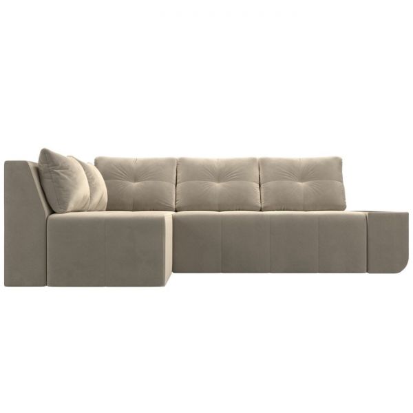 Угловой диван «Амадэус», правый угол, микровельвет, цвет бежевый