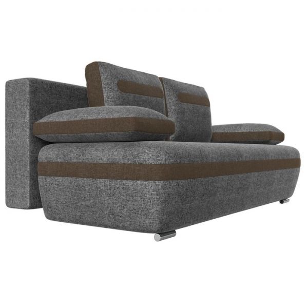 Прямой диван «Каир», механизм еврокнижка, рогожка, цвет серый / коричневый