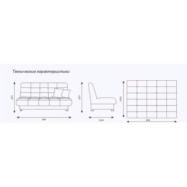 Диван «Идальго», с подушками, механизм книжка, рогожка, цвет bahama green