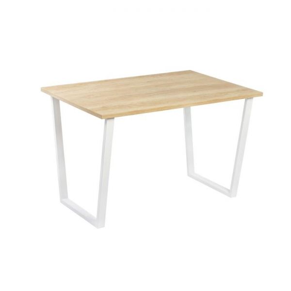 Стол АТЛАНТ-11 1300*800х750 Дуб Небраска/Опора АТЛАНТ-Белый глянец