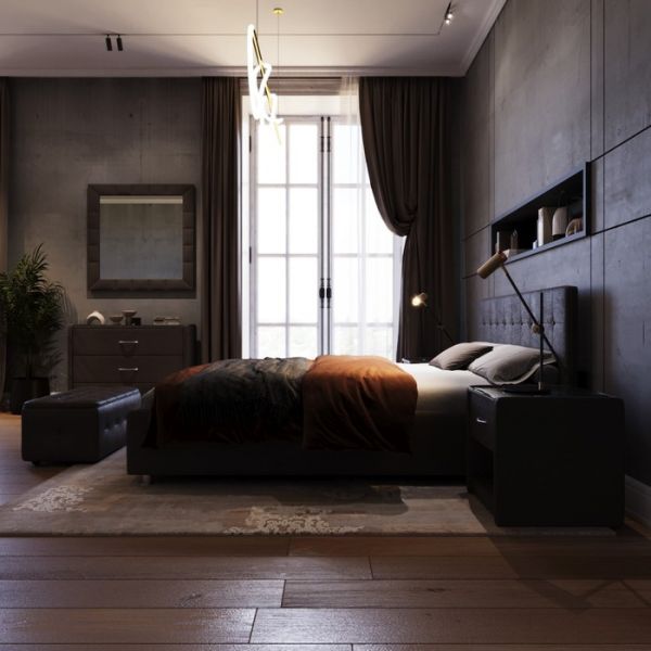 Кровать «Космопорт New» с ПМ, 1400 ? 2000 мм, ЭКО деревянный каркас, 1 ящик, цвет шоколад