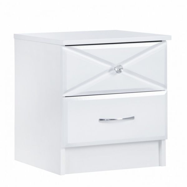 Тумба прикроватная Севиль МДФ, Белый/Белый глянец