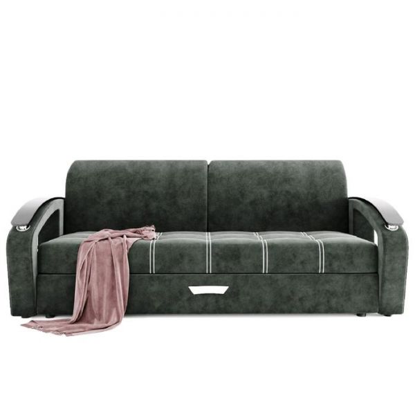 Диван прямой «Дубай», еврокнижка, ППУ, велюр, цвет селфи 01