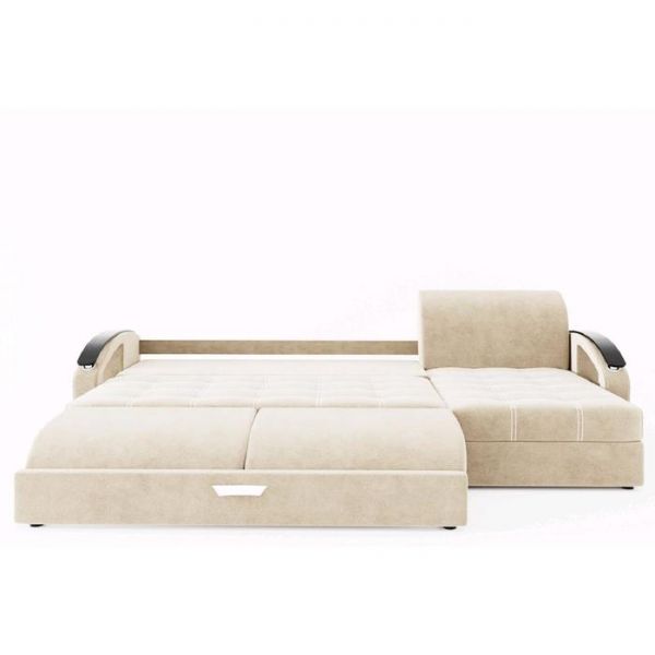 Угловой диван «Дубай», угол правый, еврокнижка, МДФ венге, цвет селфи 01