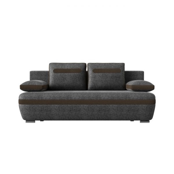 Прямой диван «Каир», механизм еврокнижка, рогожка, цвет серый / коричневый