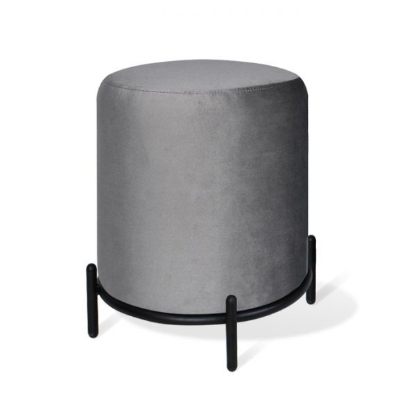 Банкетка Sheffilton SHT-B6 360х360х450 микровелюр угольно-серый /металл черный муар