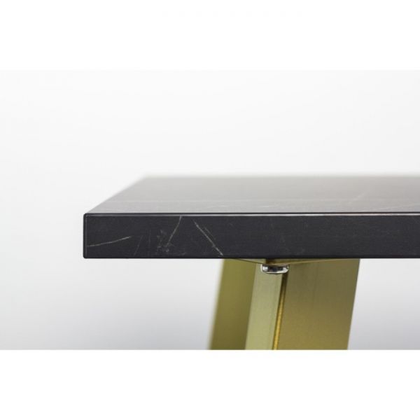 Стол АТЛАНТ-02  1200/1700х800х760 Камень Черный/Ножеки титан золотые