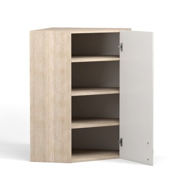 Шкаф навесной угловой Анжелика 600/600х300х920 Дуб молочный/Ясень