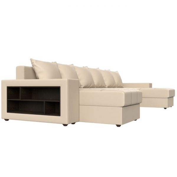 П-образный диван «Дубай», механизм еврокнижка, экокожа, цвет бежевый